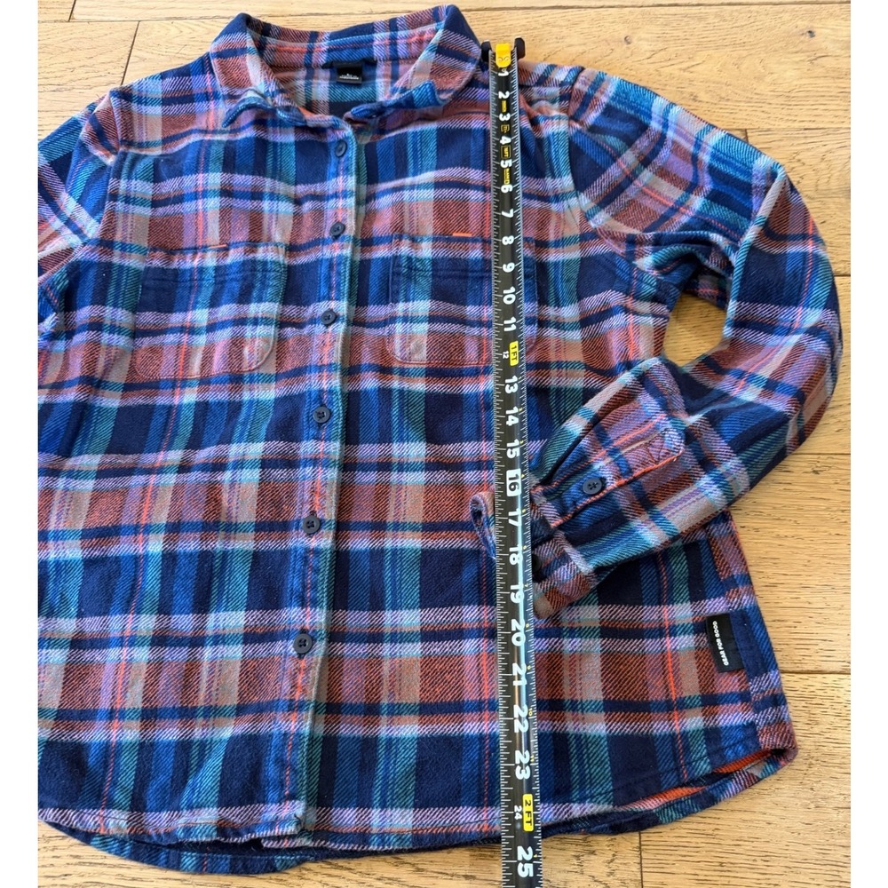 Cotopaxi Flannel Shirt Large Blue Orange Plaid Excellent Organic Cotton (1810) - Picture 5 of 7